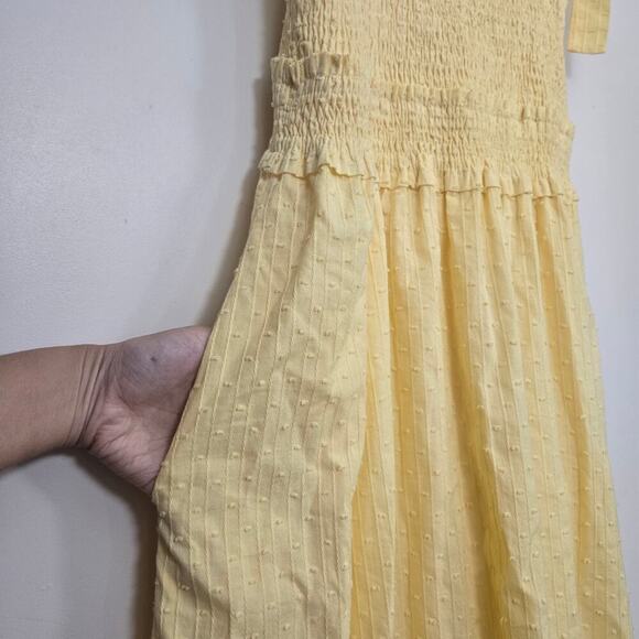 Lost + Wander Picking Daisies Maxi Dress Size M Butter Yellow Cottage Sundress - Picture 6 of 10